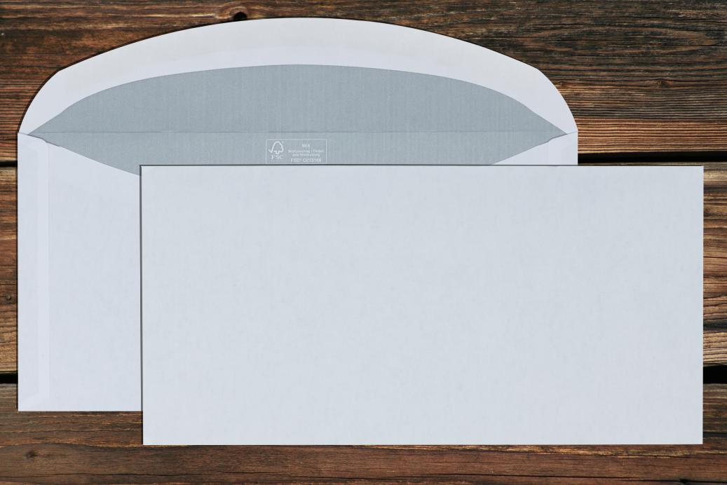 Kuvertierhüllen C6/5 114x229 mm Nassklebend Weiß 80 g/qm